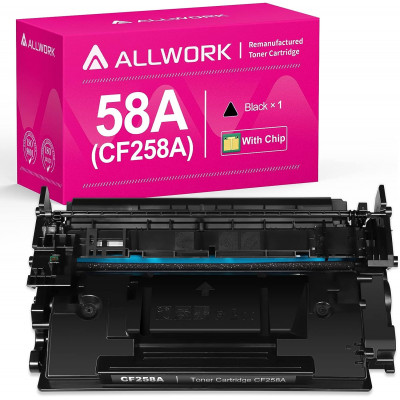 ALLWORK 58A [with Chip] CF258A Remanufactured Toner Cartridge Replacement for HP CF258A 1 Pack
